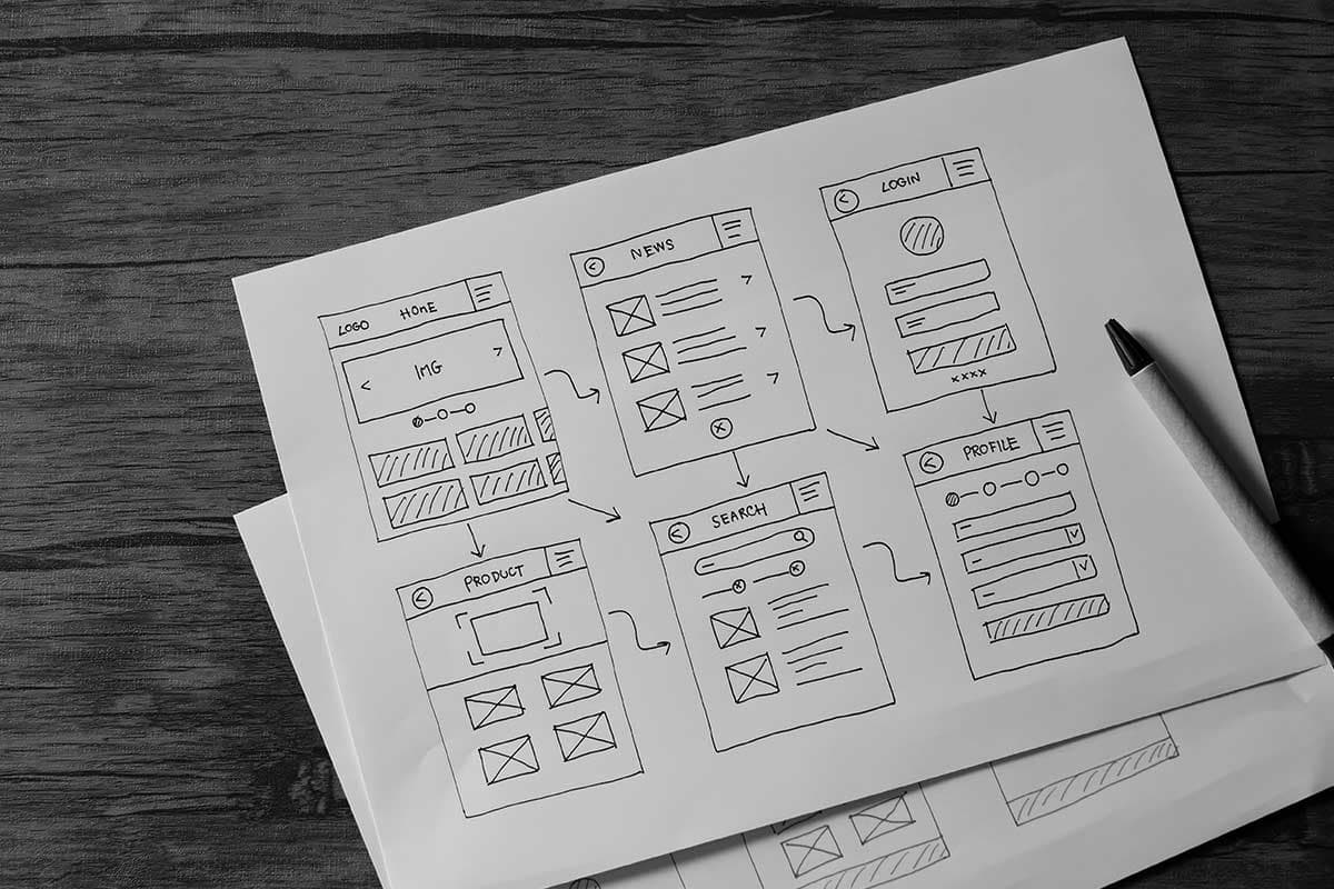 Wireframe einer Web-App