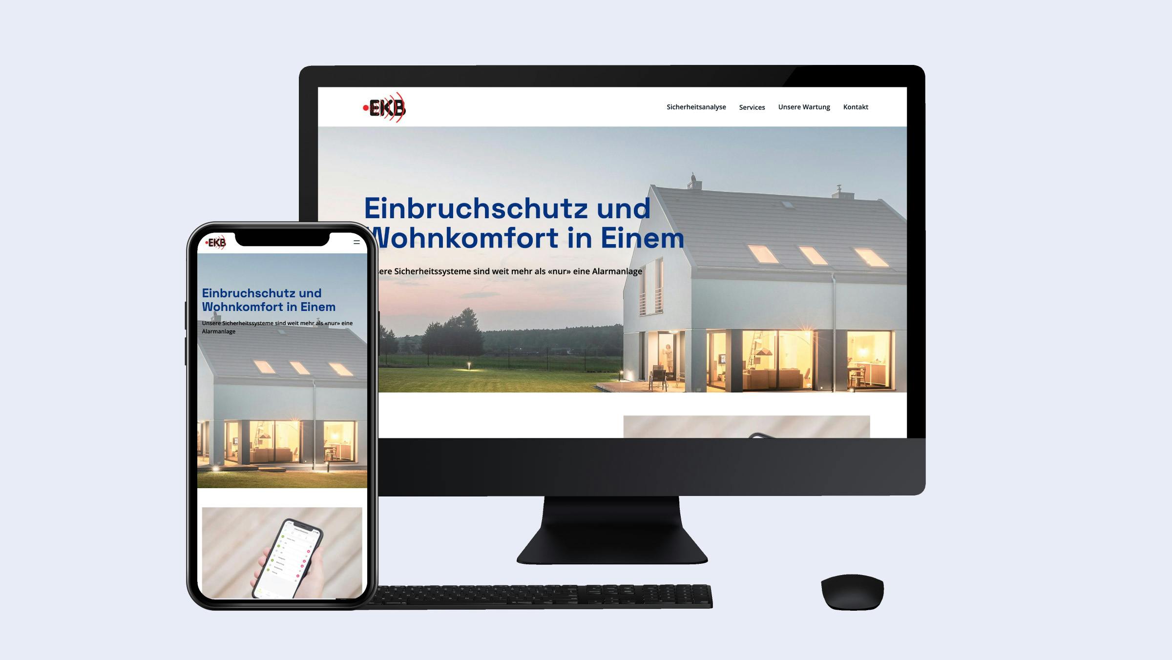 Mobile und Desktop Mockup der Website ekb.ch